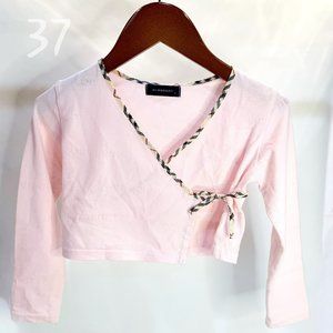 Pink Burberry Wrap Shirt with Nova Check Detail - Size 4